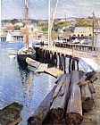 Fish Wharves - Gloucester by Willard Leroy Metcalf